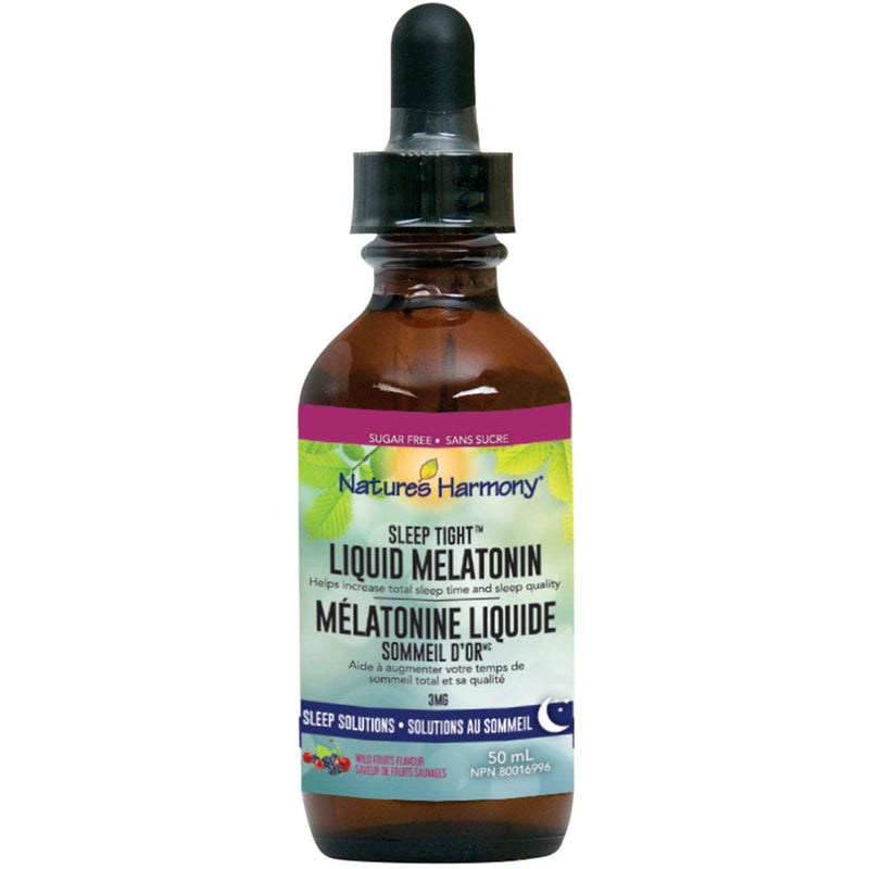 Nature's Harmony Sleep Tight Liquid Melatonin 3mg, Fast-Acting Sleep Support, Wild Fruit, 50ml