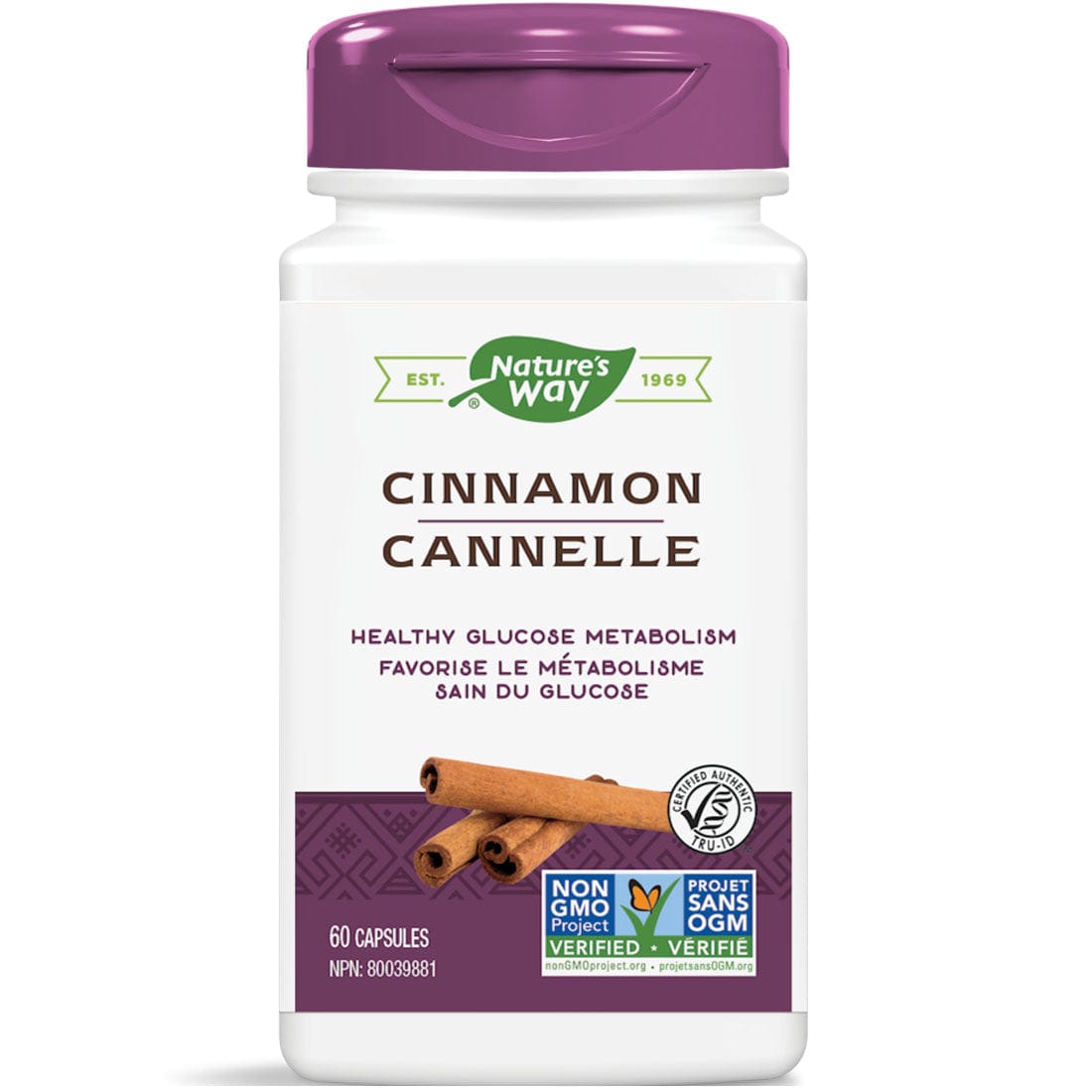Nature's Way Cinnamon Standardized, 60 Vegetable Capsules