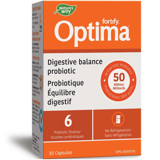 Nature's Way Primadophilus Optima, Digestive Balance, 50 Billion Active HDS Probiotics, 30 VCaps