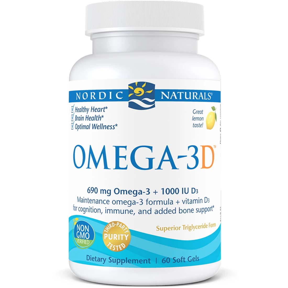 Nordic Naturals Omega 3D, 60 Softgels