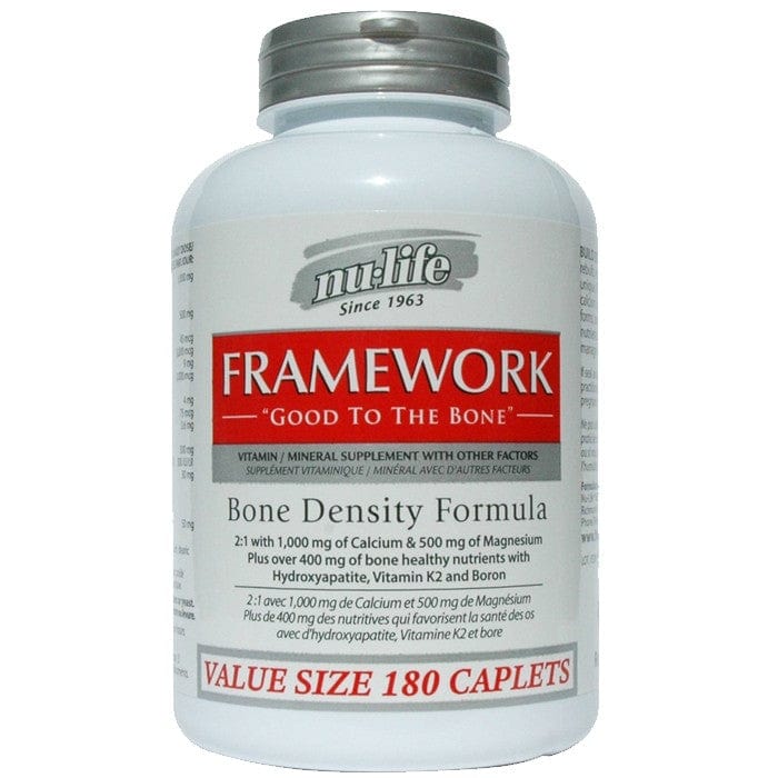 Nu-Life Framework 2:1 Bone Density Formula, 180 Caplets CLEARANCE 50% Off Expiry 1/26 Final Sale
