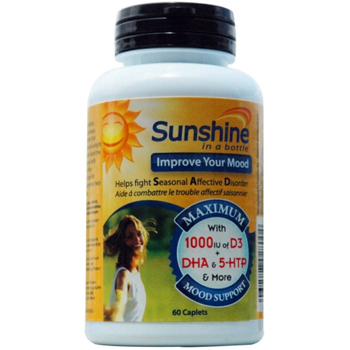 Nu-Life Sunshine in a Bottle (Helps Improve Mood and SAD), 60 Caplets CLEARANCE 40% Off Expiry 6/25 Final Sale