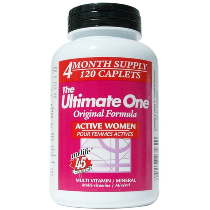 Nu-Life The Ultimate One Multivitamin Active Women, 4 Month Supply, 120 Caplets CLEARANCE 70% off Expiry 12/24 Final Sale