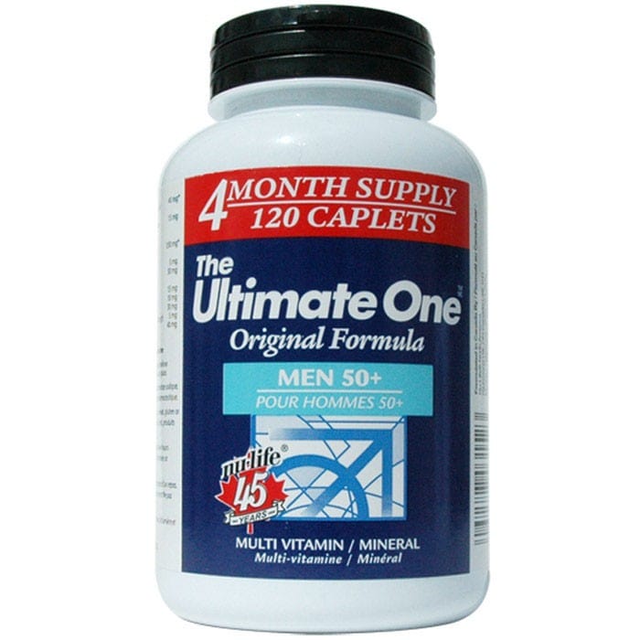 Nu-Life The Ultimate One Multivitamin Men 50+, 4 Month Supply, 120 Caplets CLEARANCE 55% Off Expiry 3/25 Final Sale