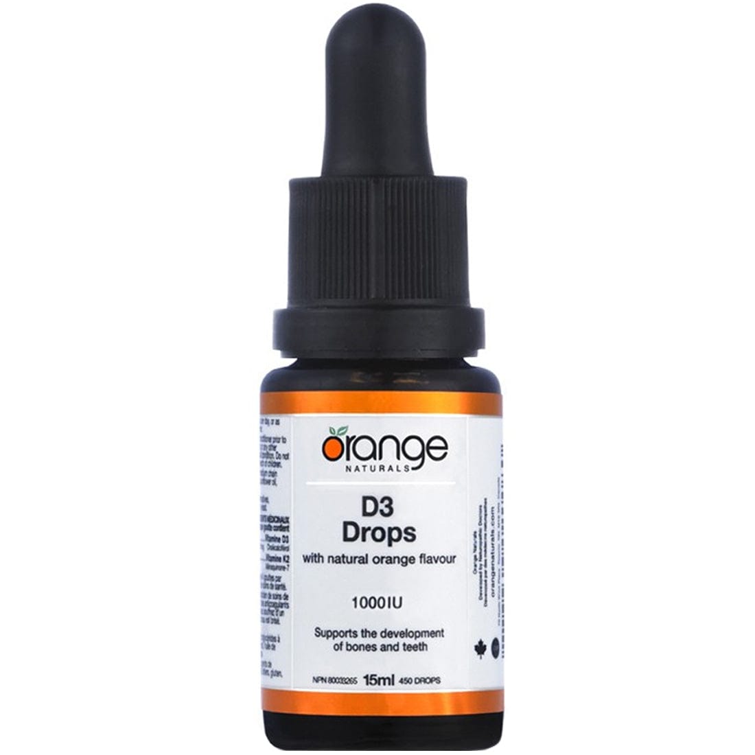 Orange Naturals D3 Drops 1000IU, 243 Drops (15ml)