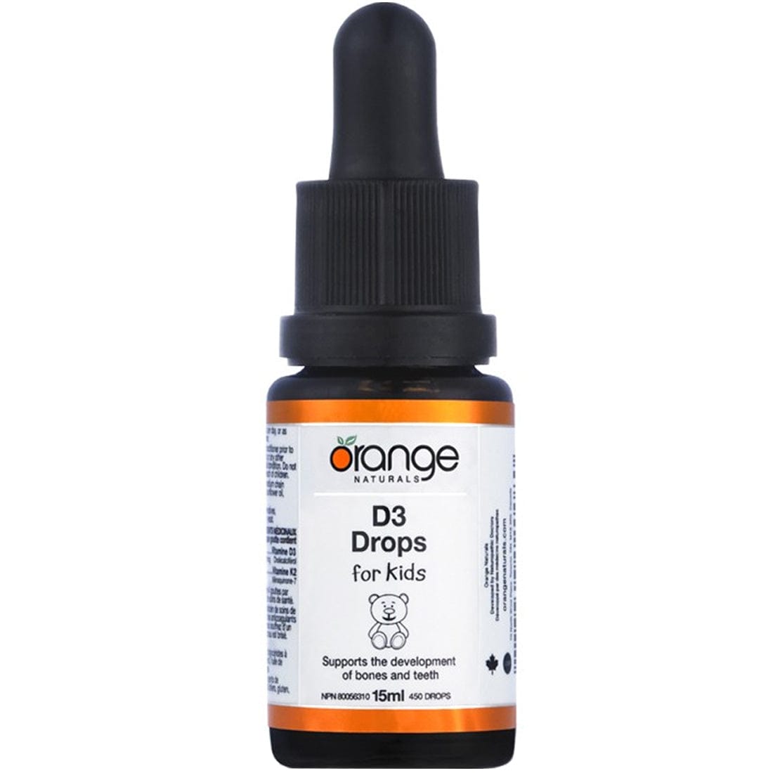 Orange Naturals D3 Drops for Kids 400IU, 450 Drops (15ml)
