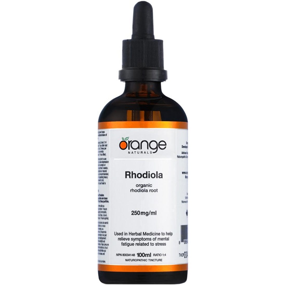 Orange Naturals Rhodiola 250mg (Organic), 100ml Tincture