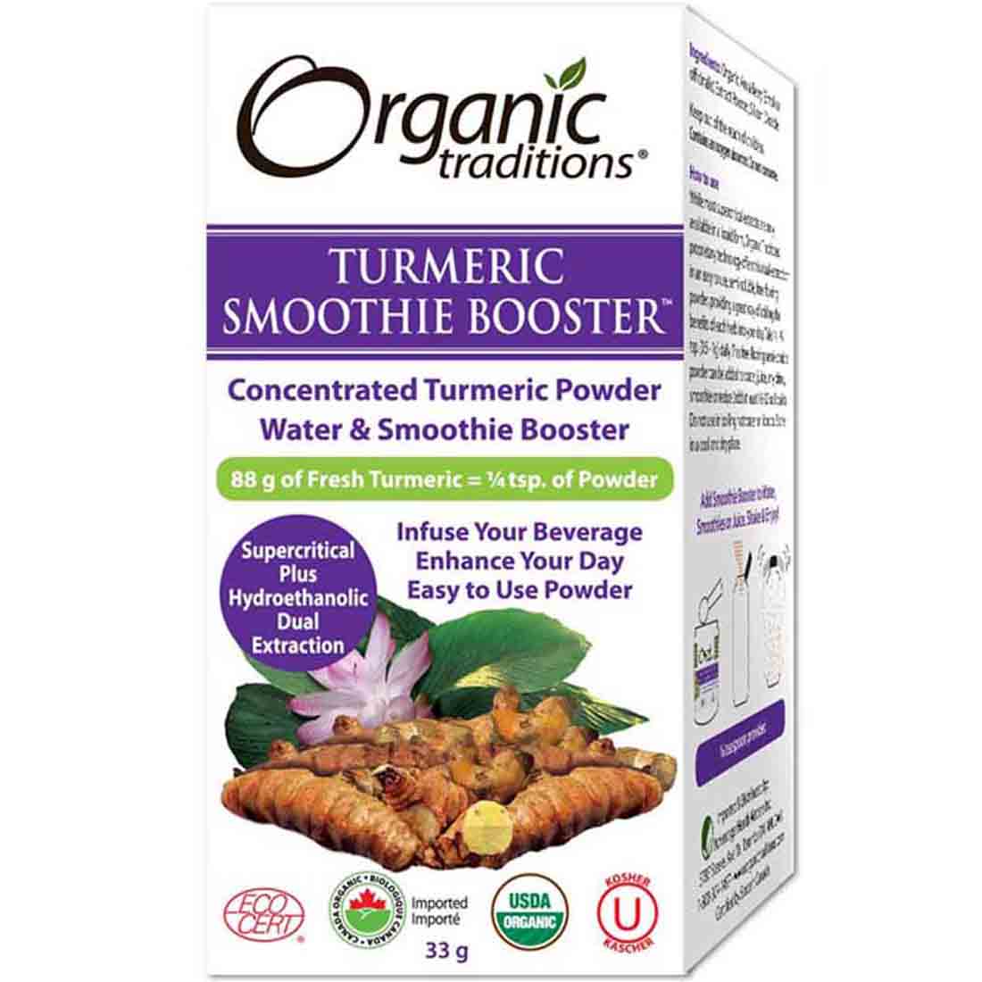 Organic Traditions Organic Full Spectrum Turmeric, Concentrated Dual Extra Powder, 33g