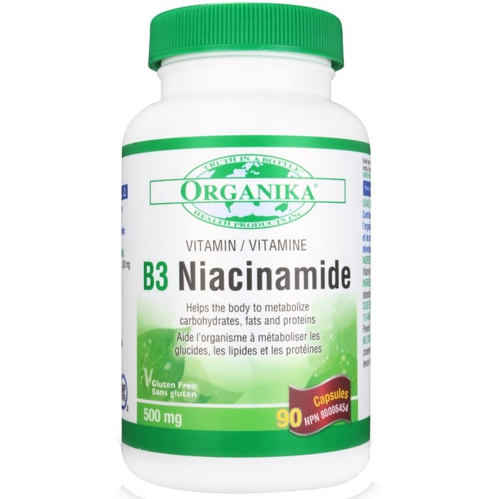 Organika B3 Niacinamide 500mg, 90 Capsules