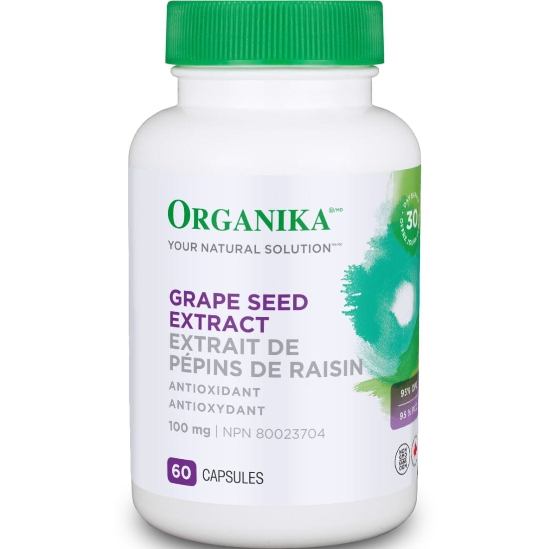 Organika Grape Seed Extract (High Potency 95% OPC), 100mg