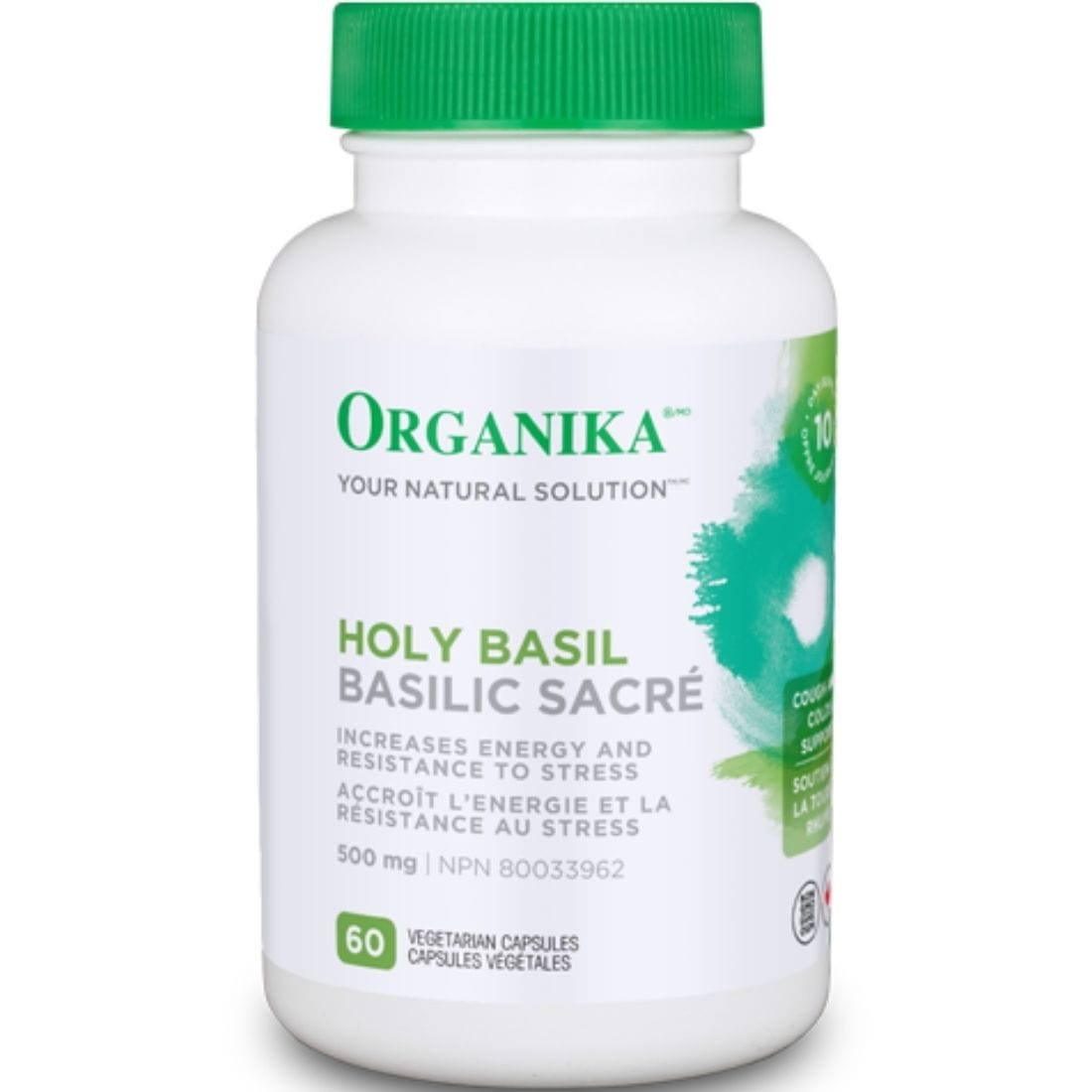 Organika Holy Basil, 500mg, 60 Vegetarian Capsules