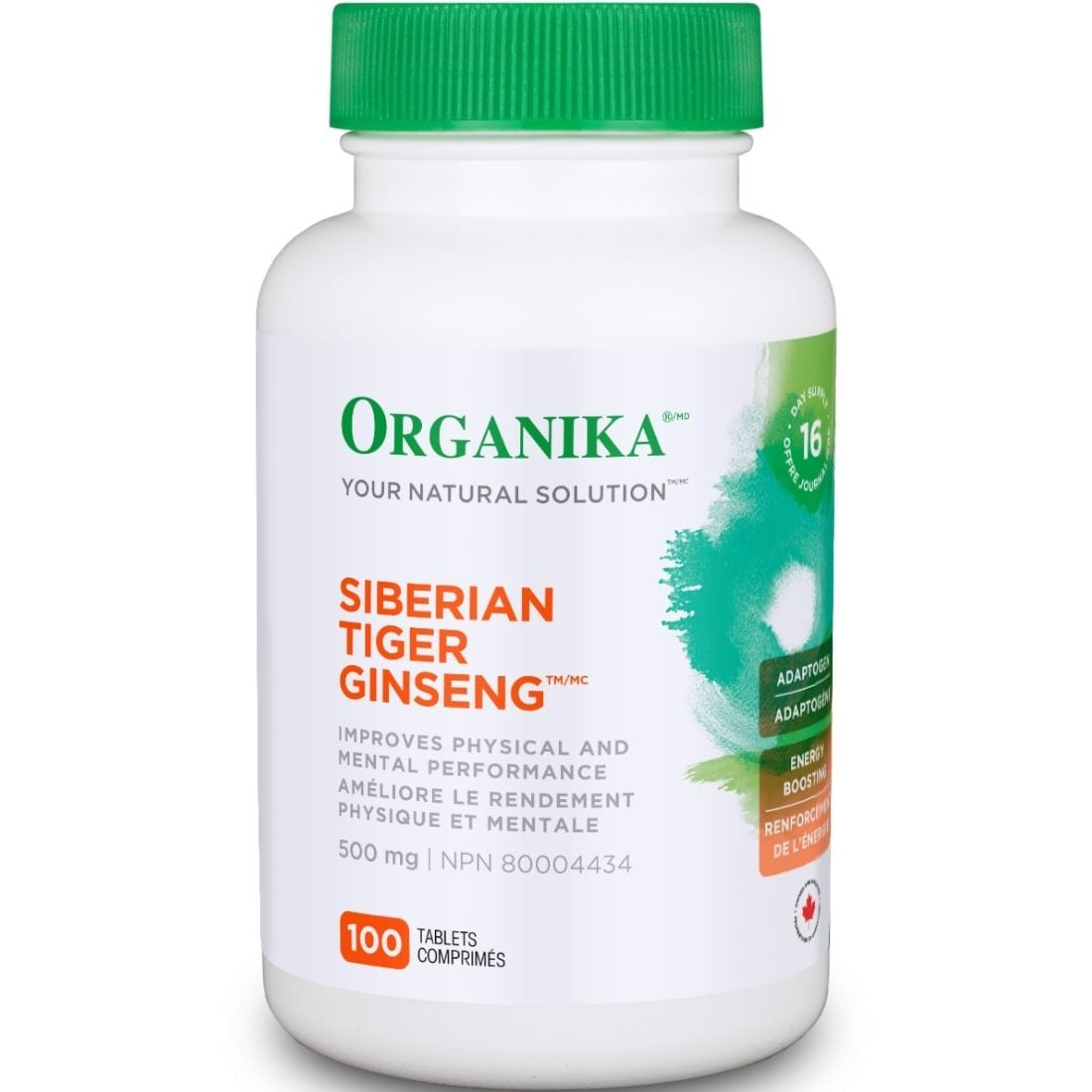 Organika Siberian Tiger Ginseng 500mg, 100 Tablets