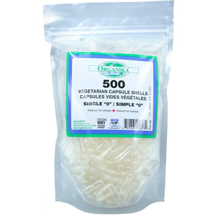 Organika Vegetarian Capsule Shells Single "0", 500 Capsule Shells