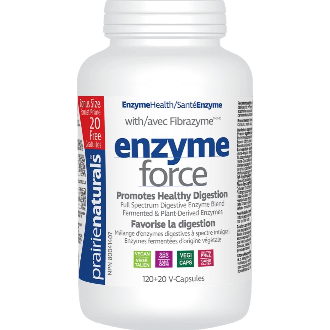 Prairie Naturals Enzyme-Force with Fibrazyme (Fermented and Plant Derived Enzymes)