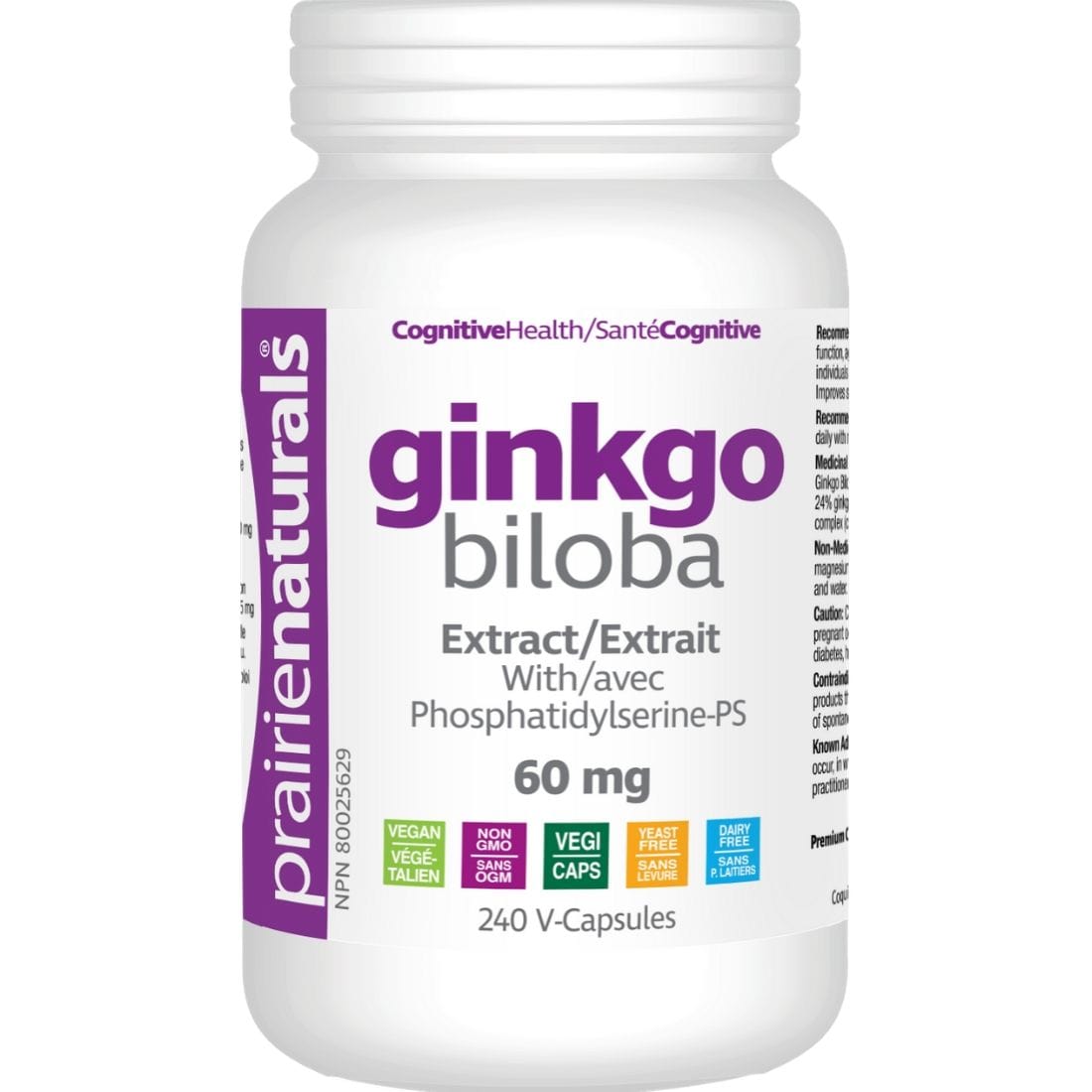 Prairie Naturals Ginkgo Biloba 60mg with Phosphatidylserine