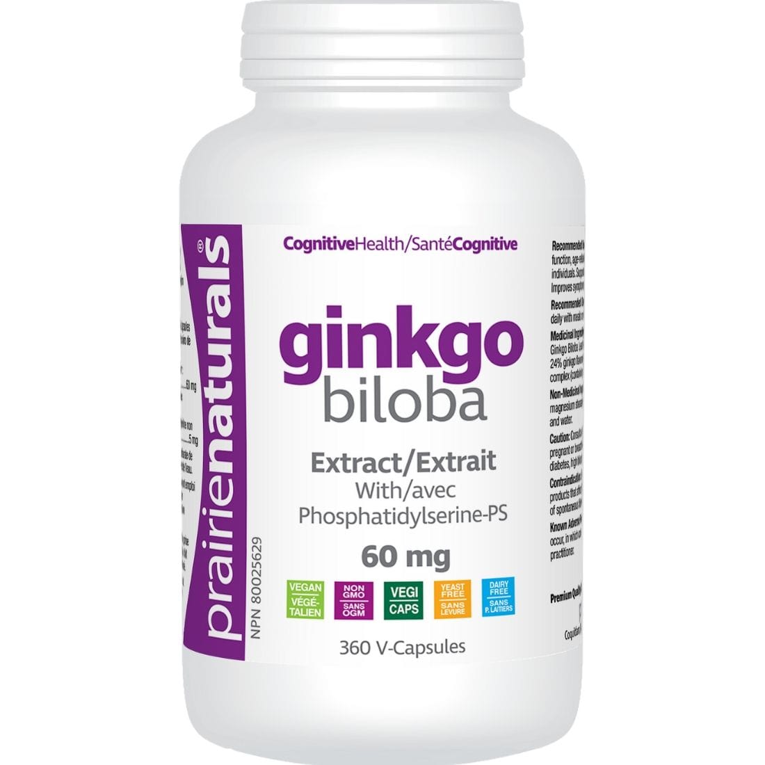 Prairie Naturals Ginkgo Biloba 60mg with Phosphatidylserine