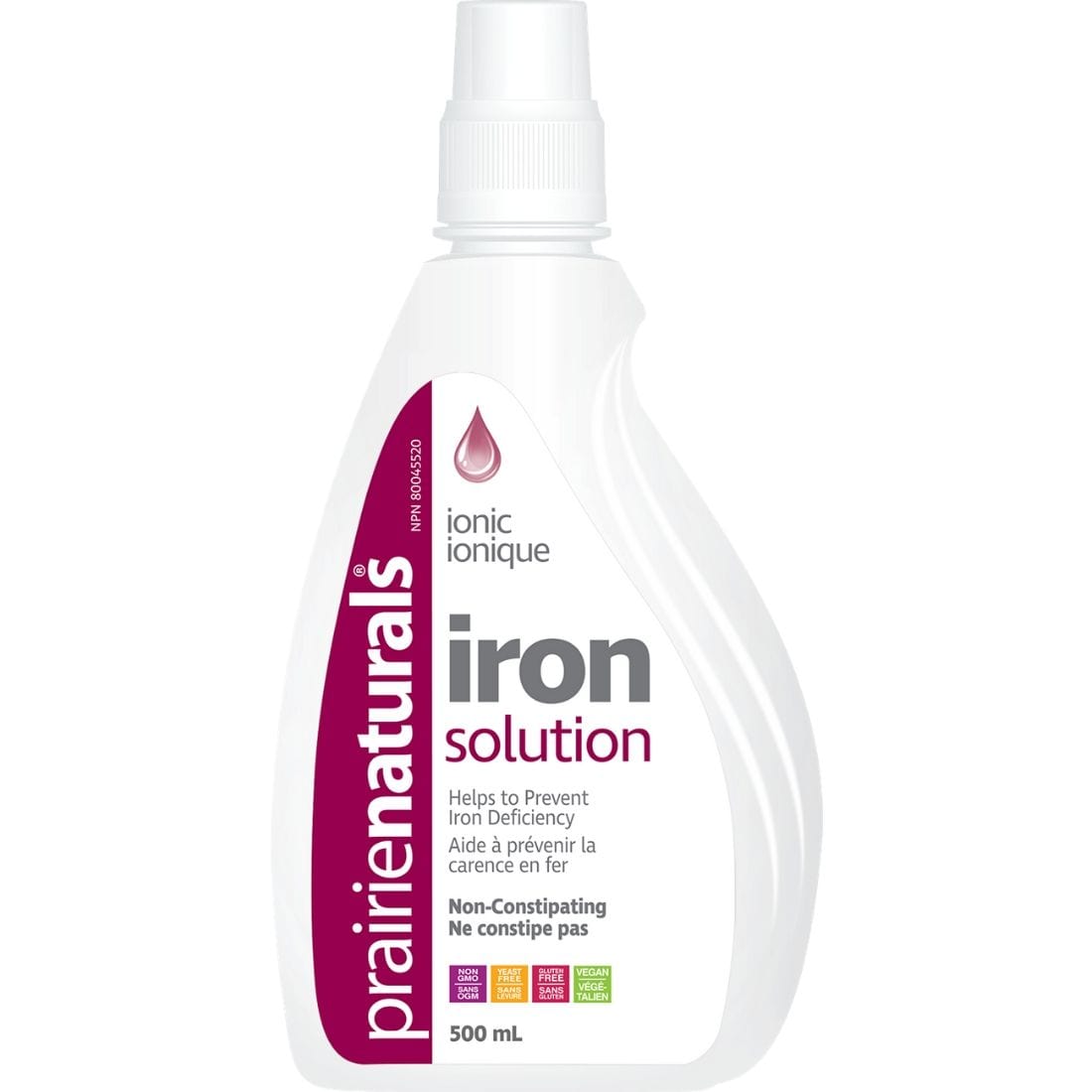 Prairie Naturals Ionic Liquid Iron Solution 10mg with B12, 500ml