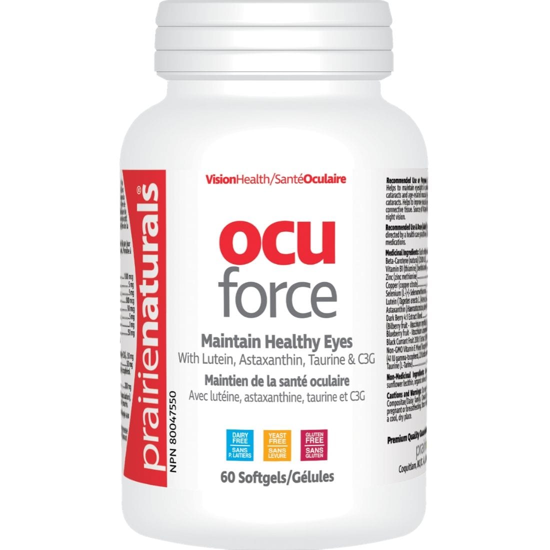 Prairie Naturals OcuForce with Lutein, Astaxanthin & Taurine