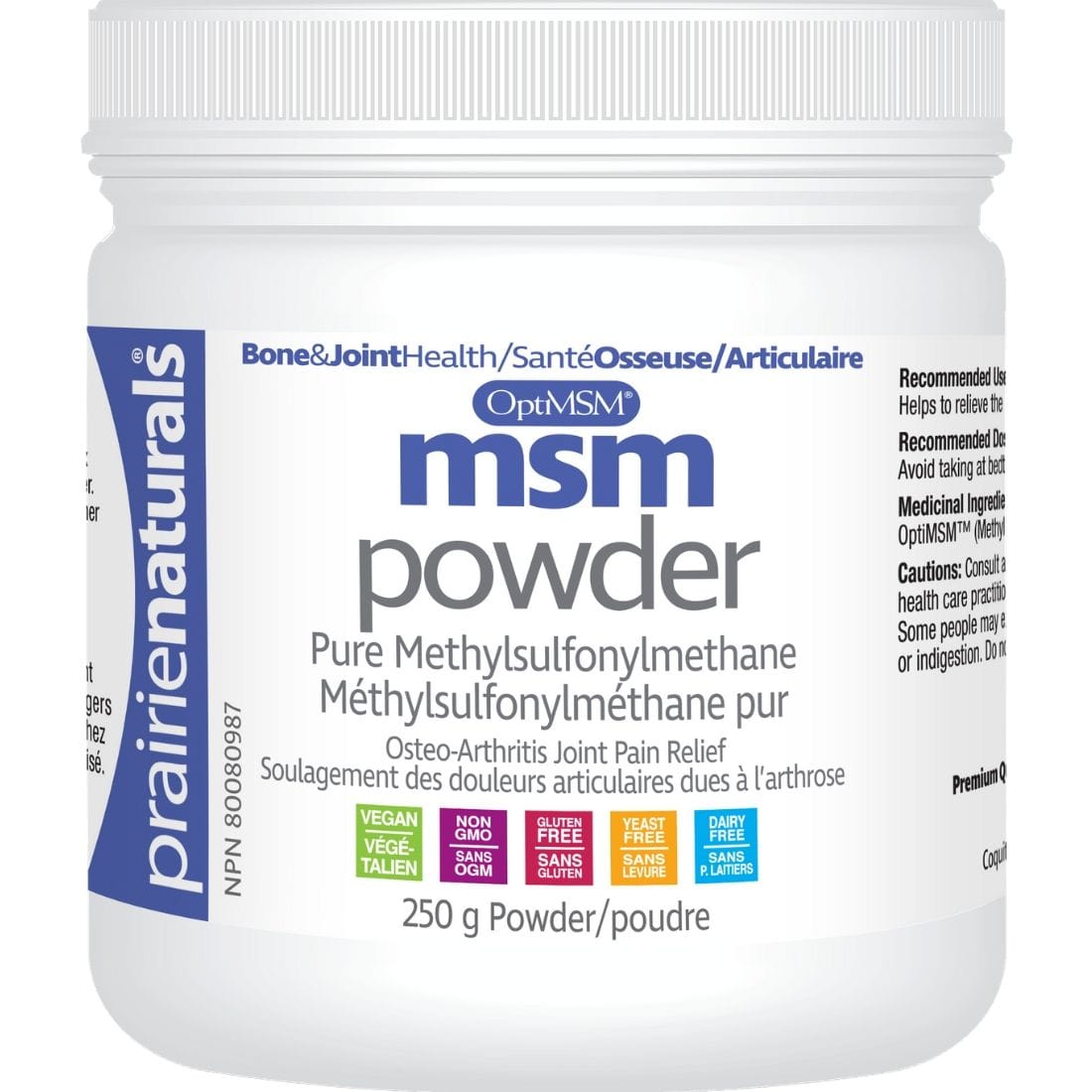 Prairie Naturals OptiMSM MSM Powder, 250g