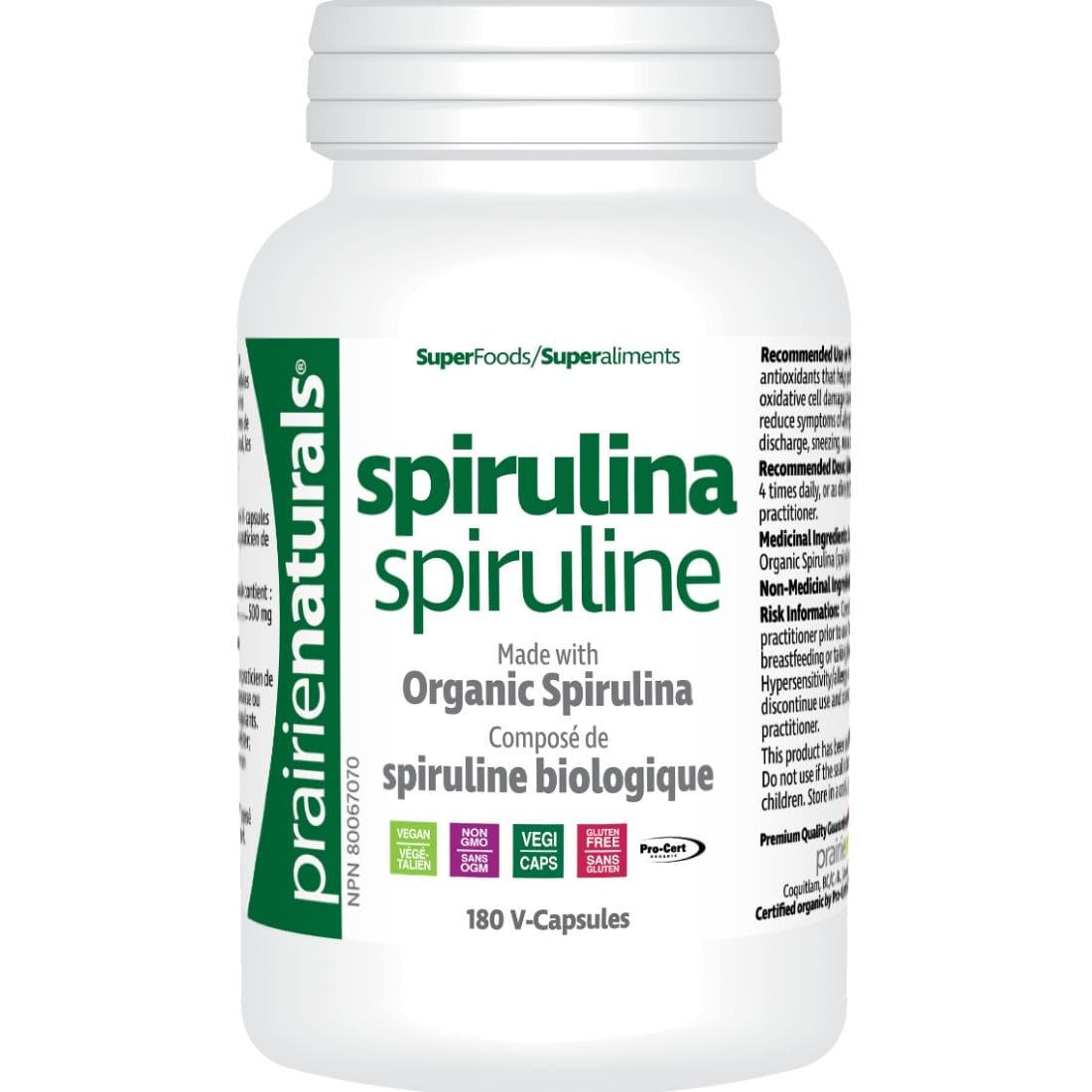 Prairie Naturals Organic Spirulina (Fair-Trade 100% Pure Blue Green Algae)