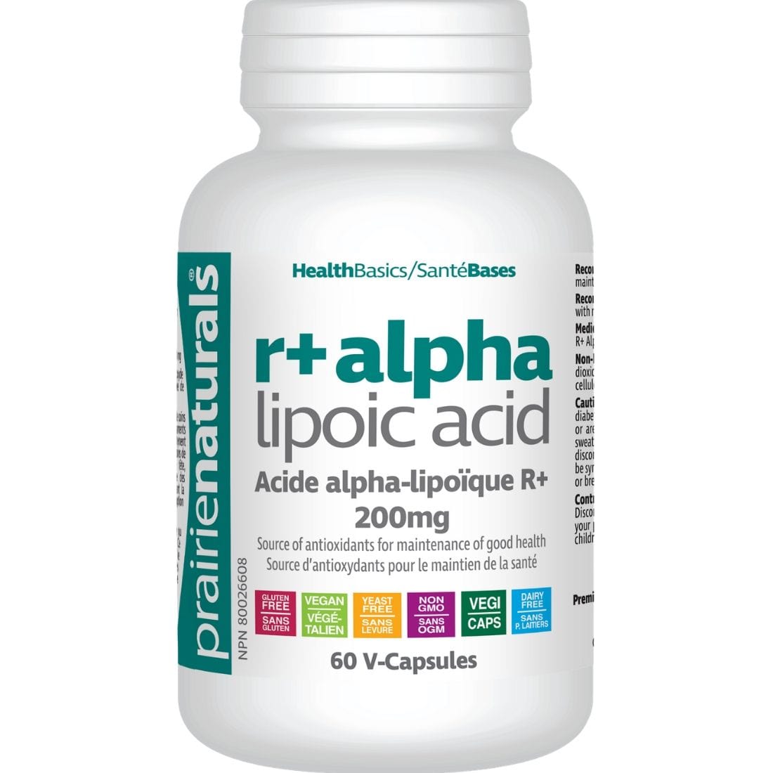 Prairie Naturals R+ Alpha Lipoic Acid 200mg, 60 V-Capsules