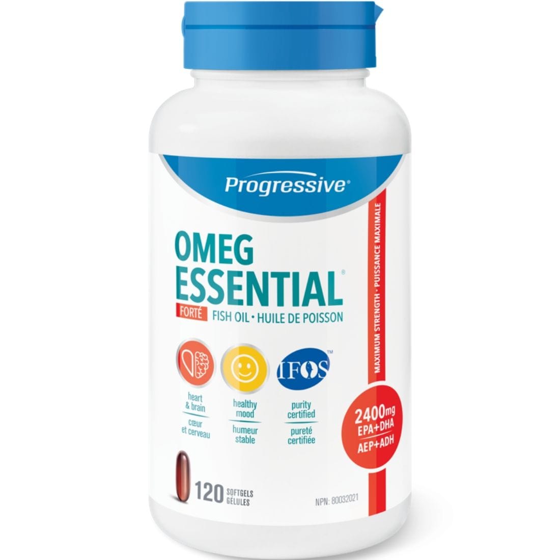Progressive OmegEssential Forte, Maximum Strength Fish Oil, 120 Softgels