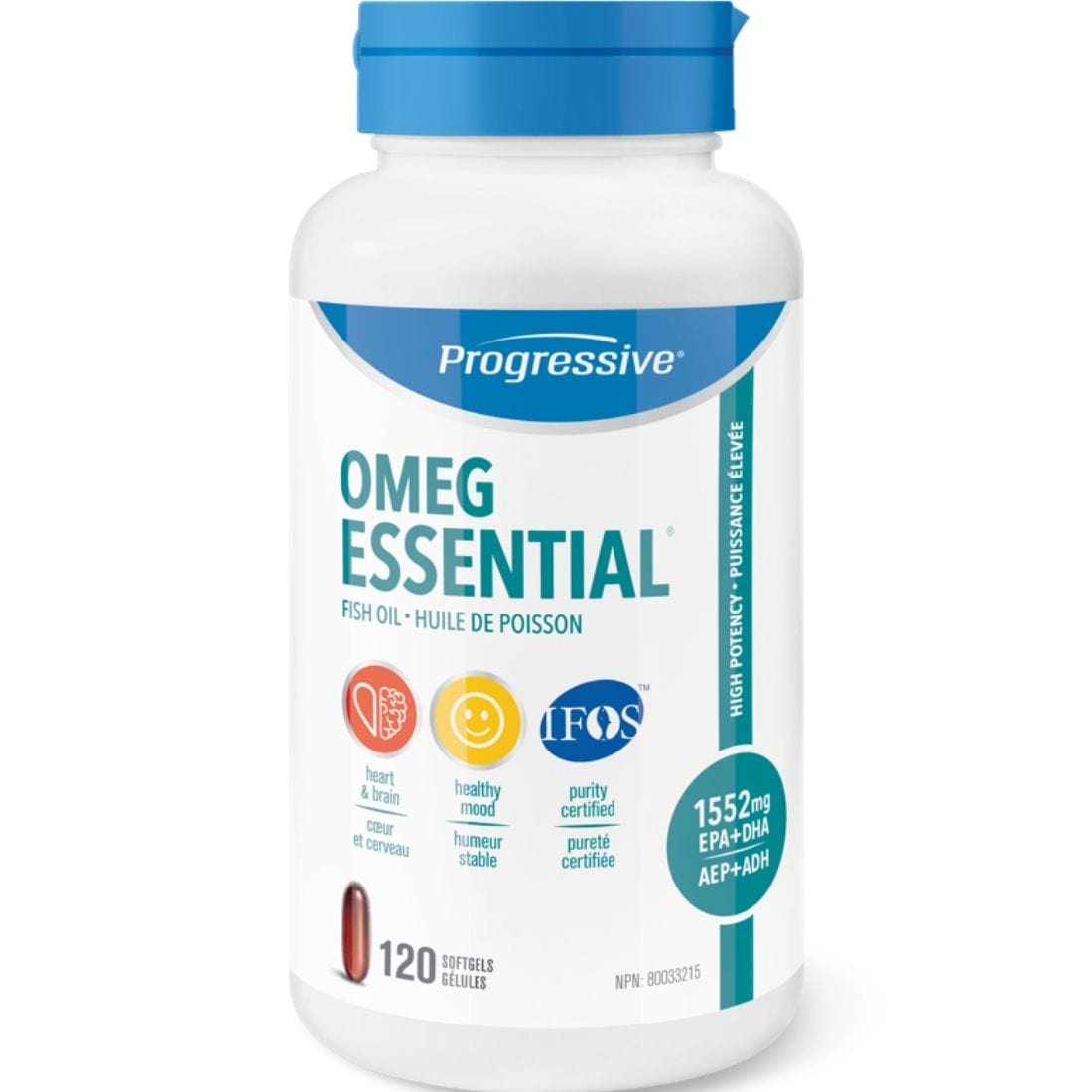 Progressive OmegEssential High Potency Fish Oil (1552mg EPA + DHA), 120 Softgels