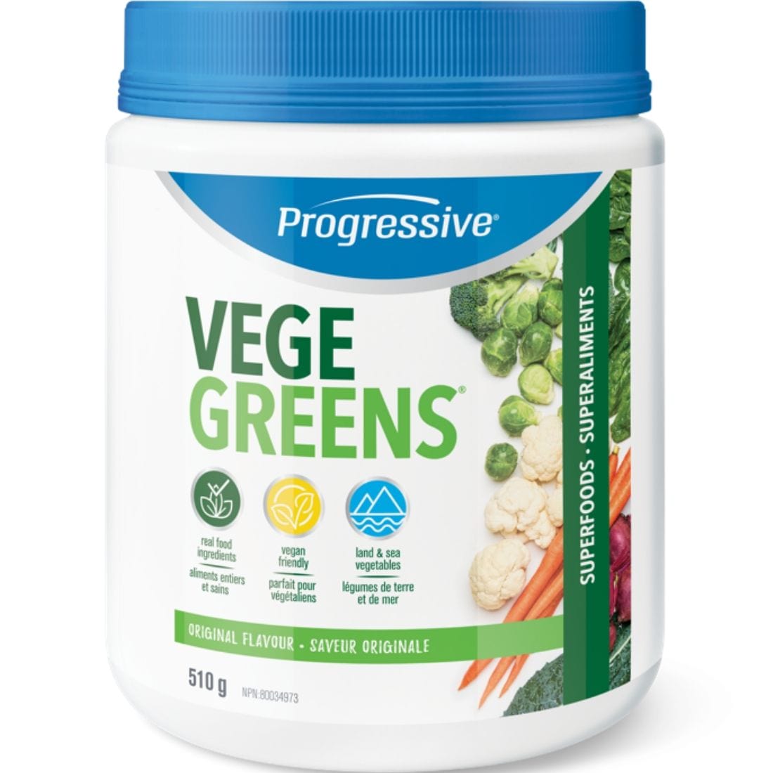 Progressive VegeGreens Powder, 75% off Clearance, Final Sale, Expire Oct 2025, 510g