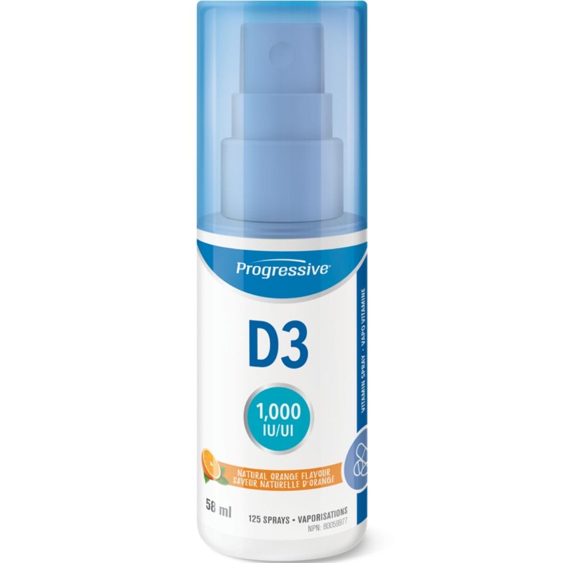 Progressive Vitamin D3 Spray 1000IU, 58ml (125 Sprays)