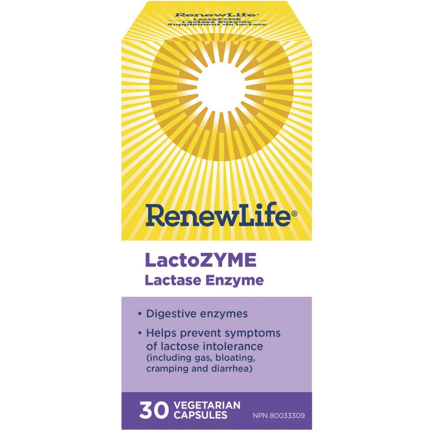 30 Vegetarian Capsules | RenewLife LactoZYME