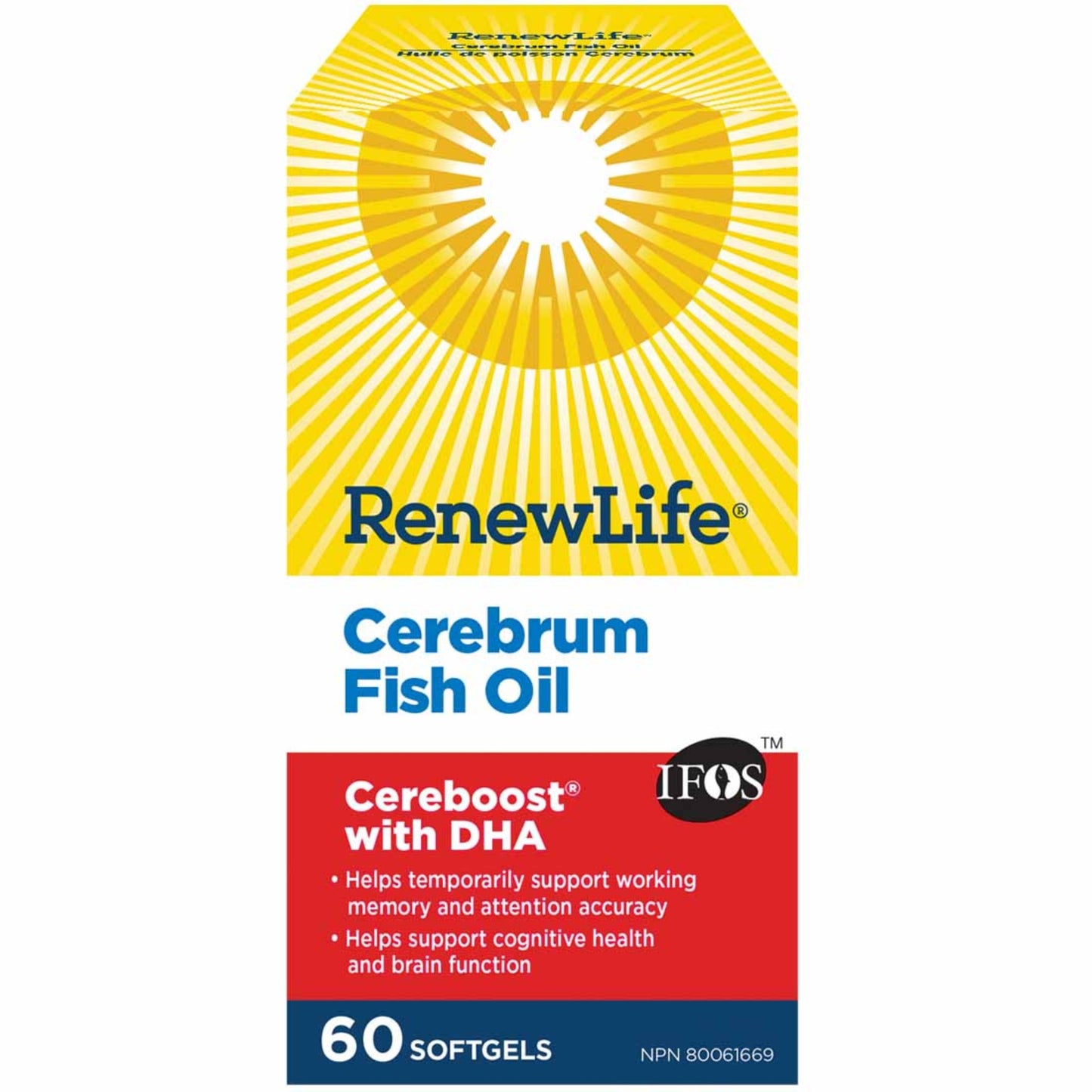 60 Softgels | RenewLife Cerebrum Fish Oil, Cereboost with DHA