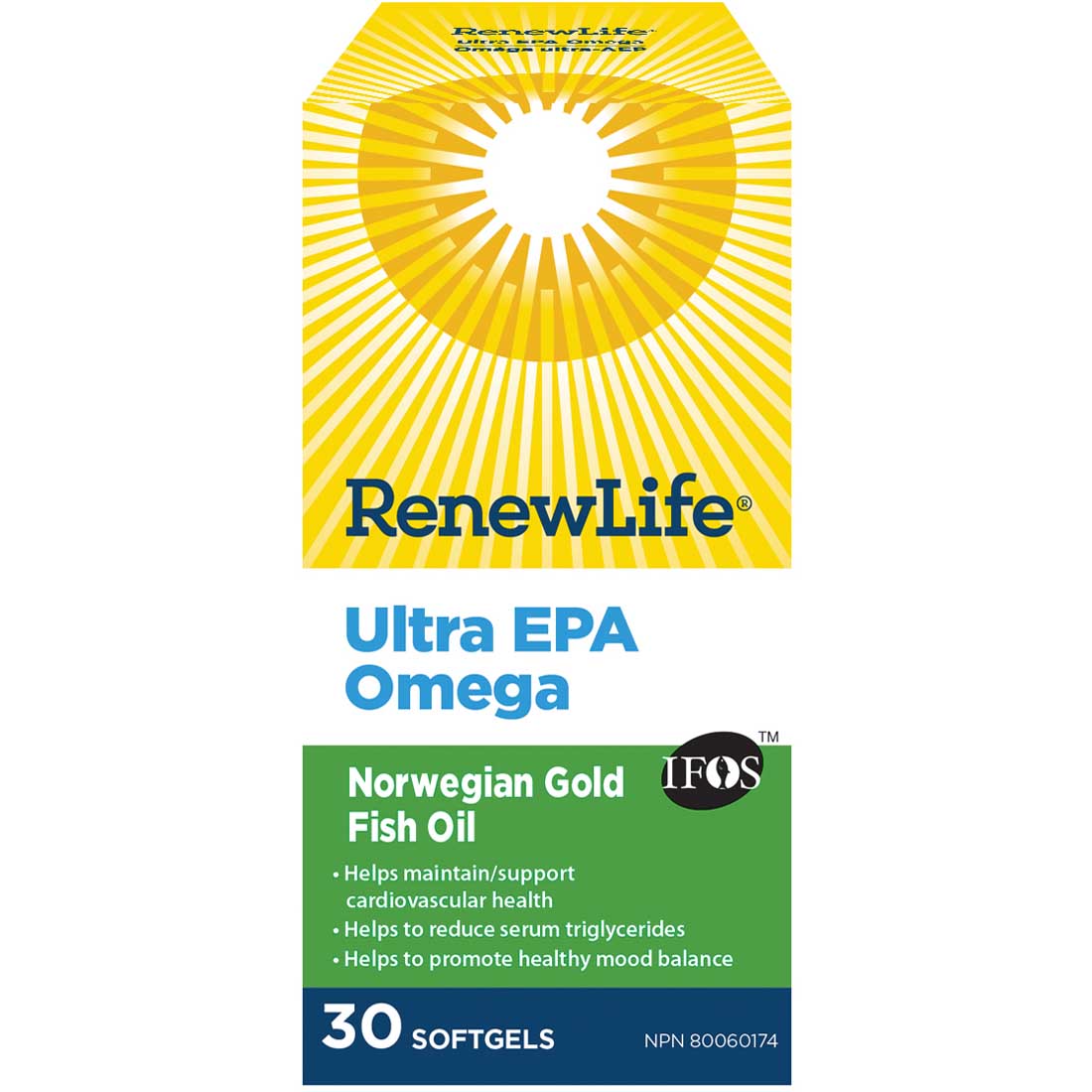 Renew Life Ultra EPA Omega, Norwegian Gold, 30 Capsules