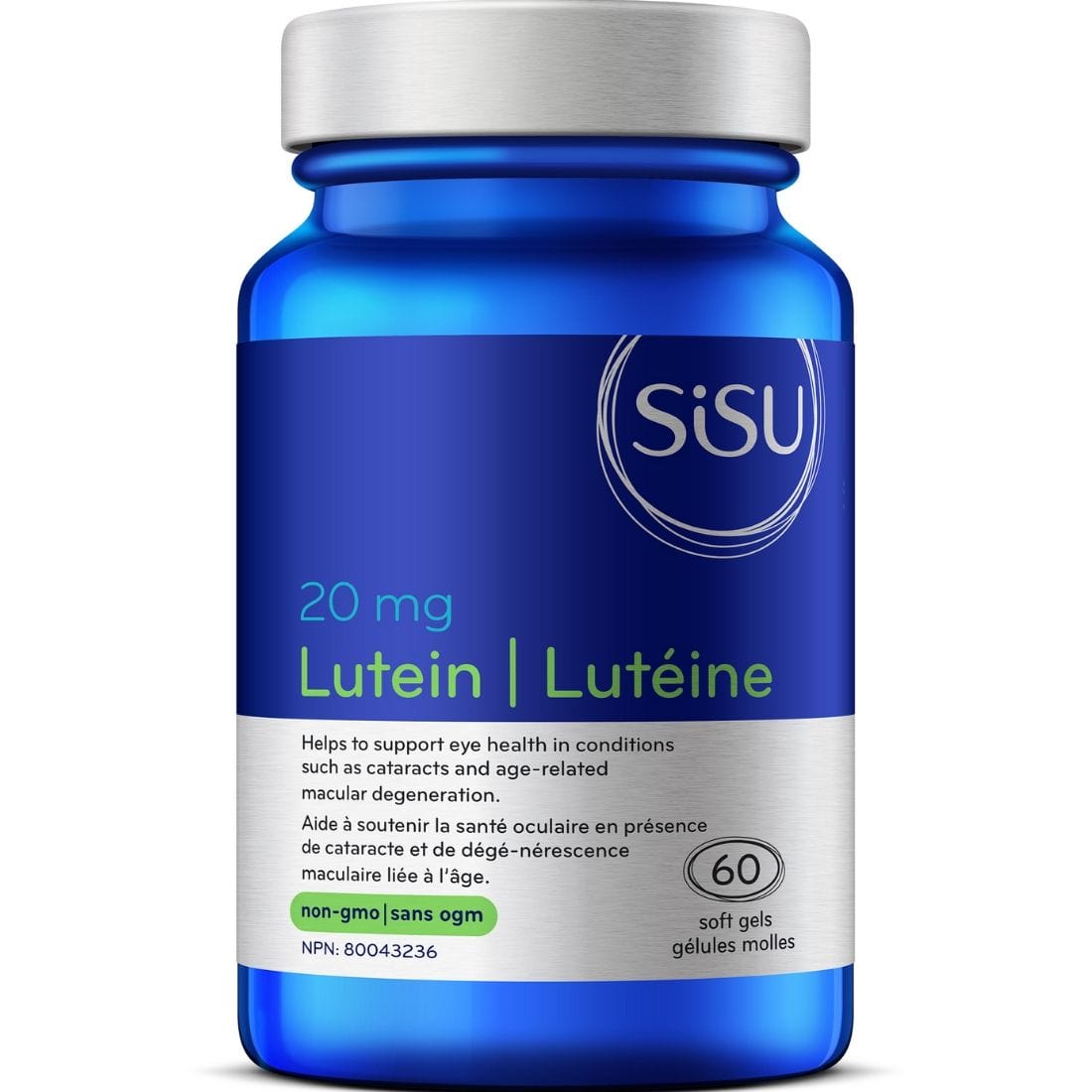 SISU Lutein 20mg made with FloraGLO, 60 Softgels