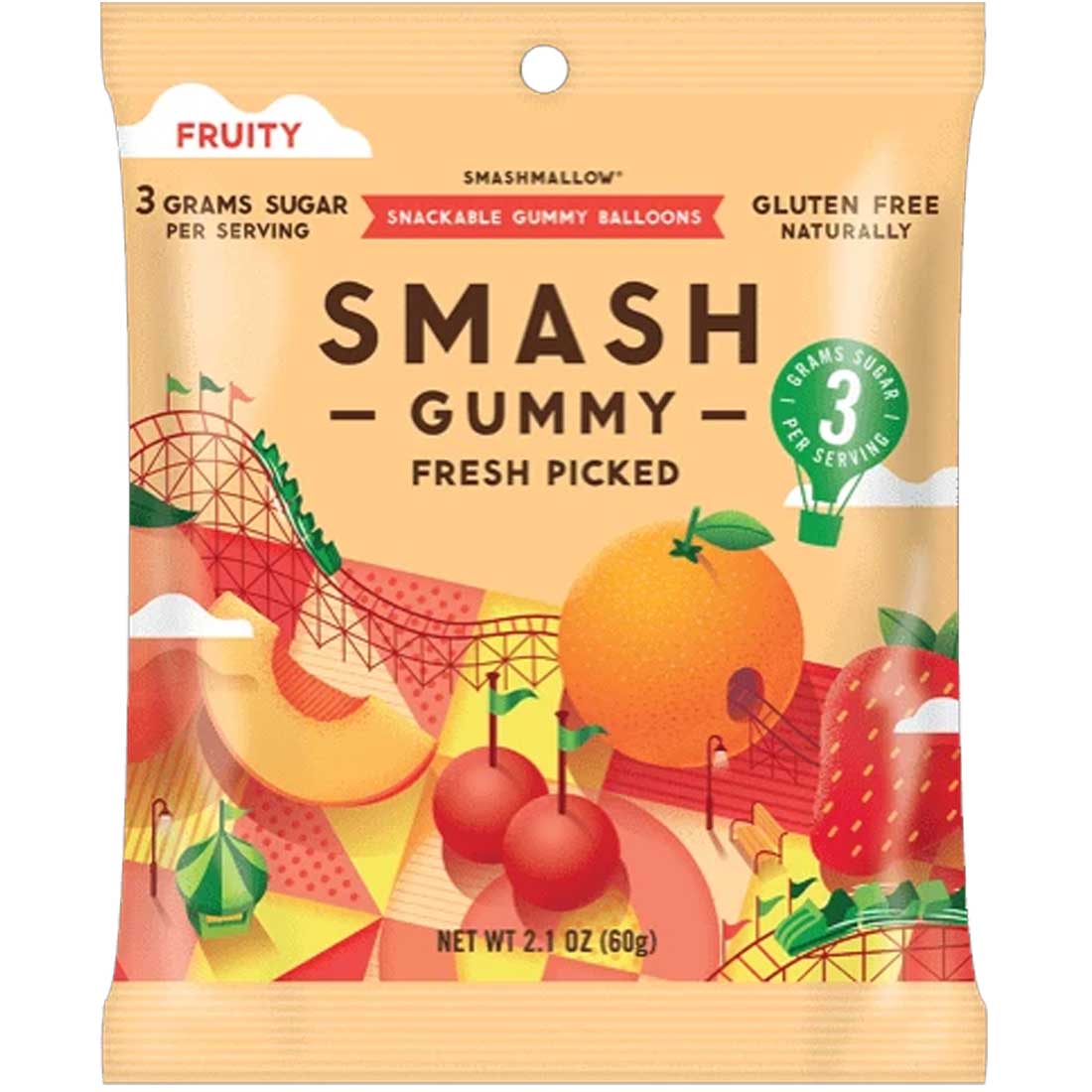Smashmallow Gummies, Fruity - Fresh Picked (Only 3g of Sugar)