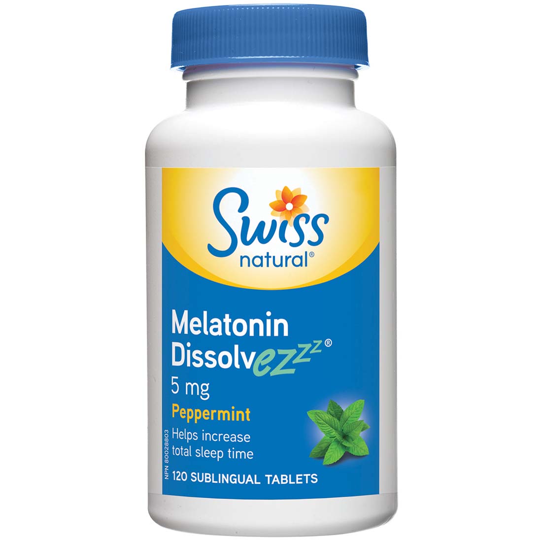 Swiss Natural Melatonin Dissolvezzz 5mg, 120 Sublingual Tablets