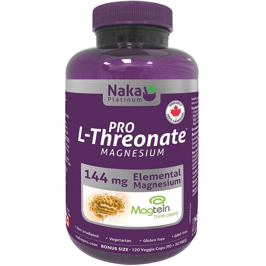 120 Vegetable Capsules | Naka Platinum Pro L-Threonate