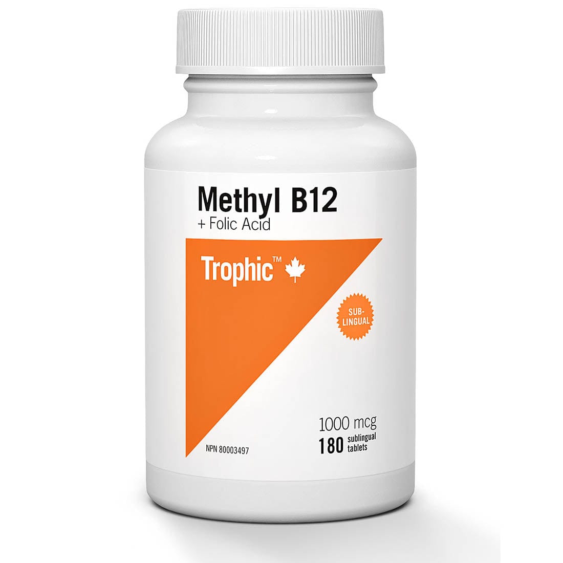 Trophic Methyl B12 + Folic Acid, 1000mcg