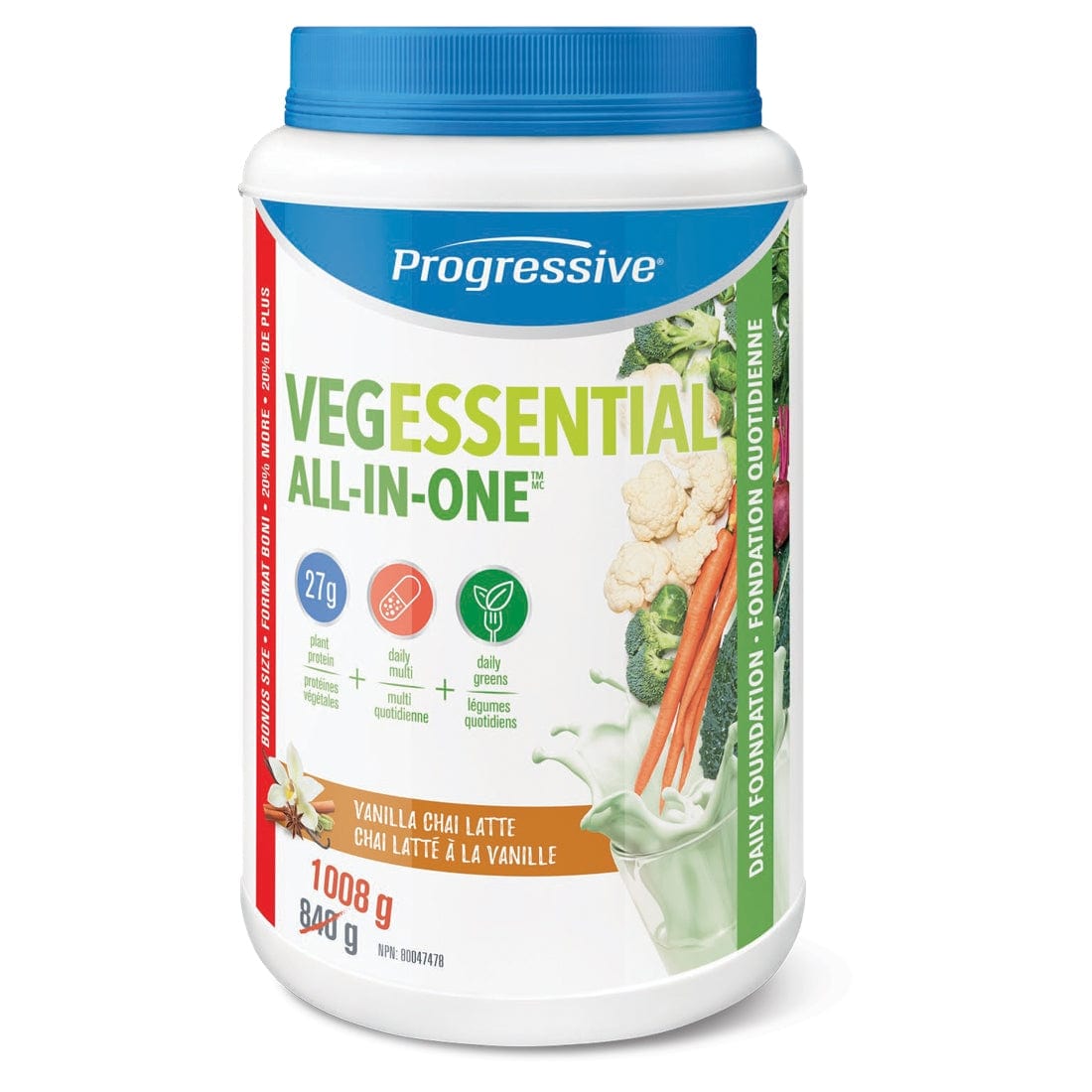 Progressive VegEssential All in One Protein Powder, Daily Nutrition in 1 Scoop