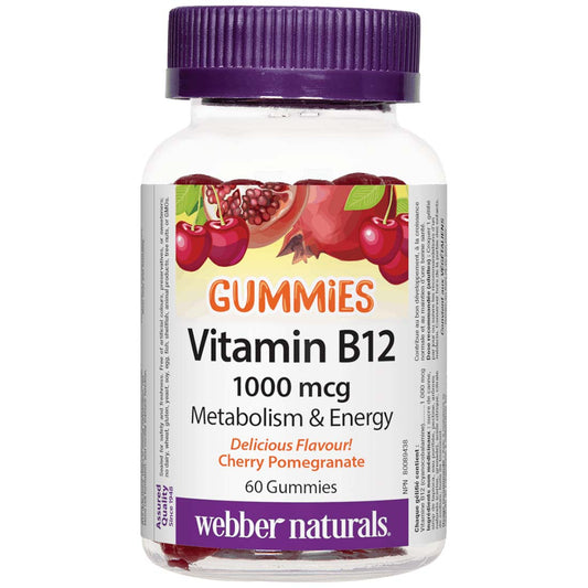 Webber Naturals Vitamin B12 Gummies 1000 mcg, 60 Gummies