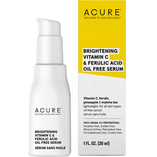 Acure Brightening Vitamin C and Ferulic Acid Serum, 30ml, Clearance 35% Off, Final Sale