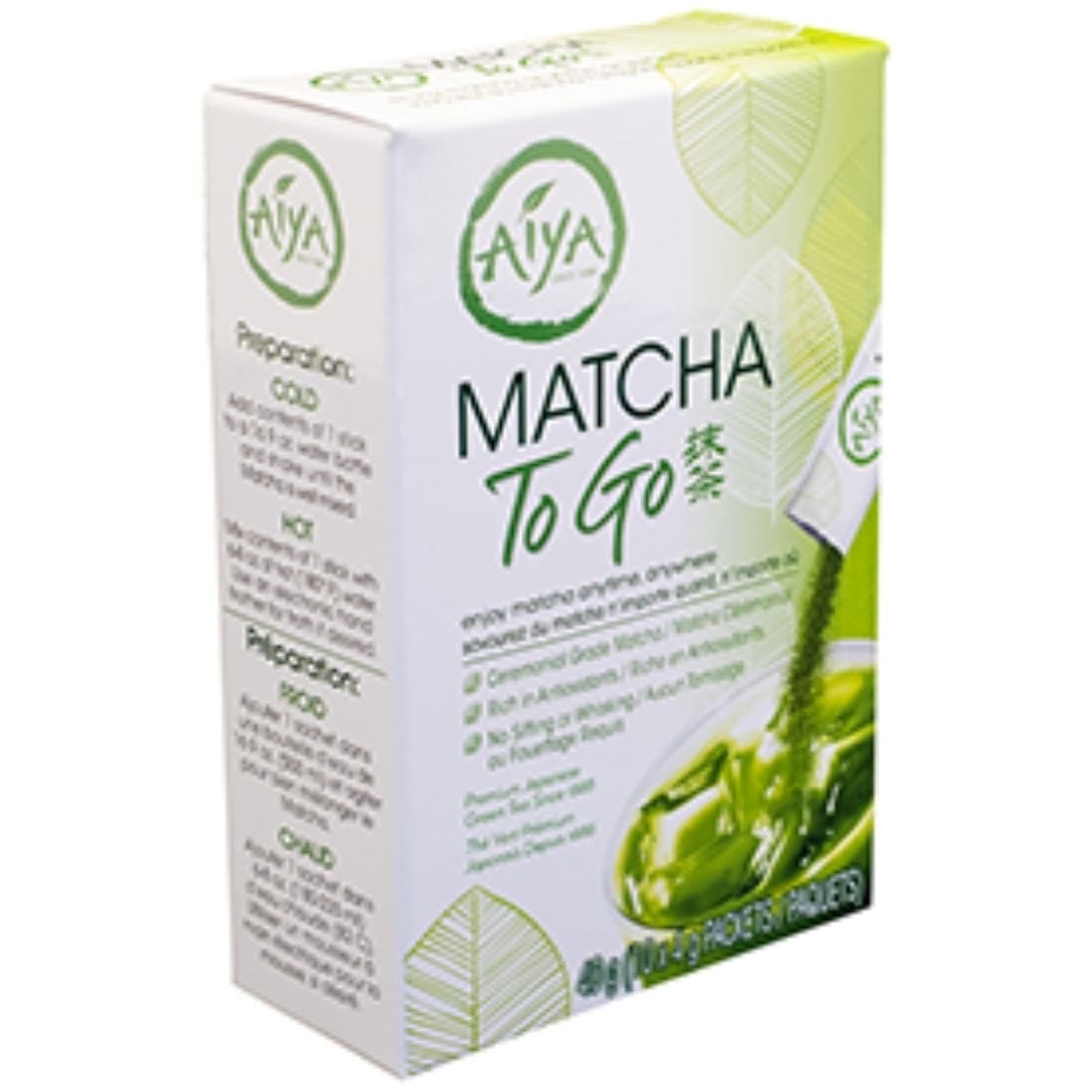 Aiya Company Limited Matcha To Go Sticks, 10 x 4g