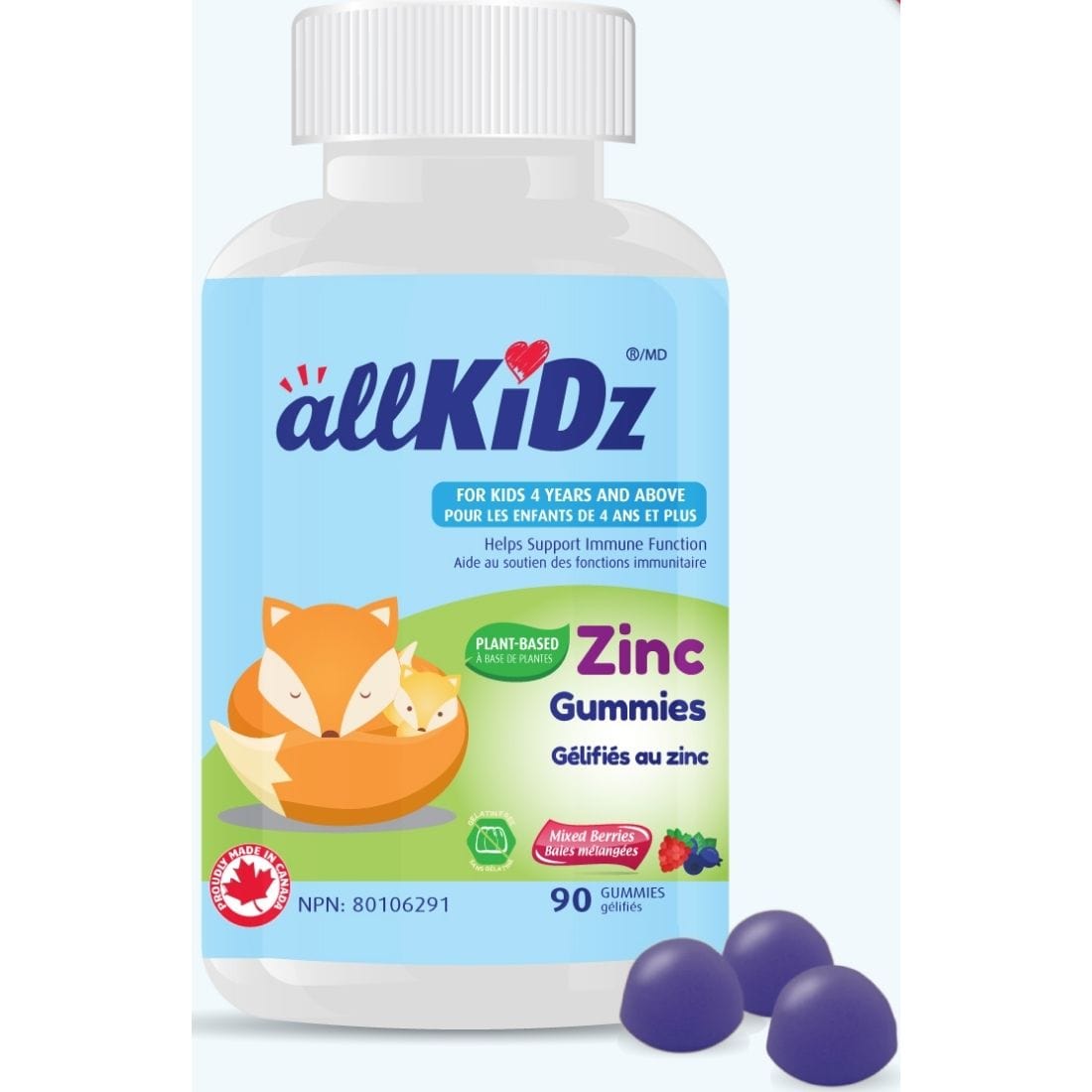 Allkidz Naturals Zinc Gummies, 90 Gummies