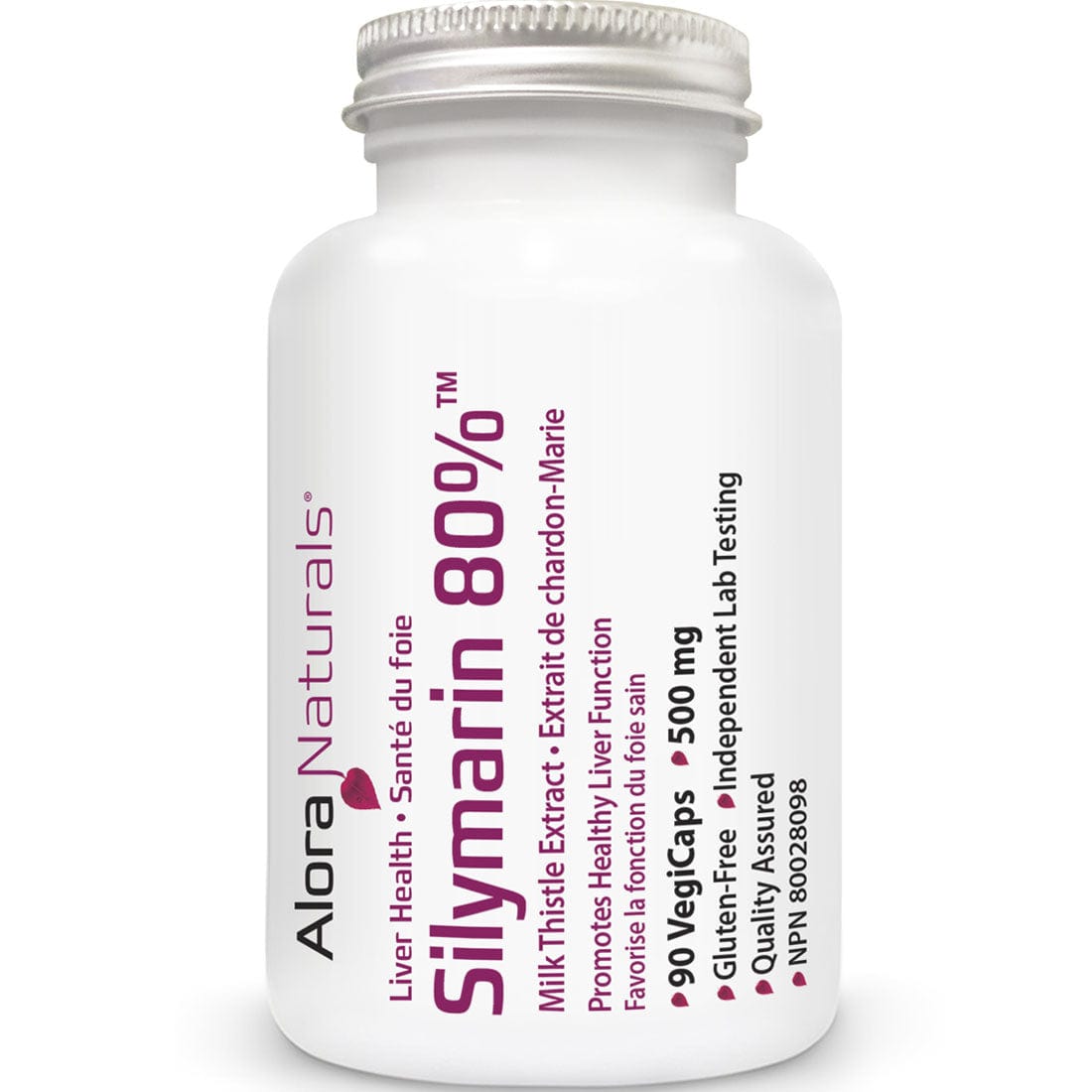 Alora Naturals Silymarin 80% (Milk Thistle) 515mg, 90 Vegetable Capsules