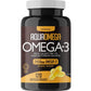 AquaOmega Daily Maintenance Omega 3 Fish Oil, 3X Extra Strength Fish Oil Softgels