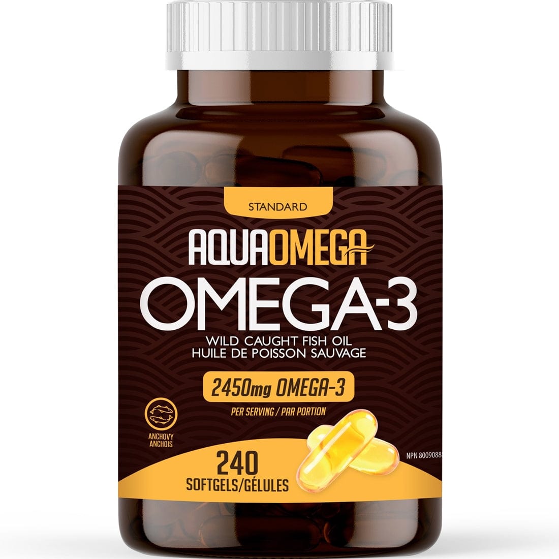 AquaOmega Daily Maintenance Omega 3 Fish Oil, 3X Extra Strength Fish Oil Softgels