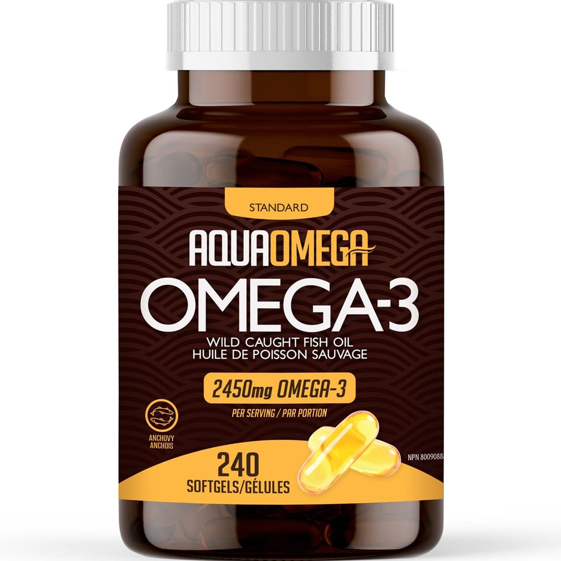 AquaOmega Daily Maintenance Omega 3 Fish Oil, 3X Extra Strength Fish Oil Softgels