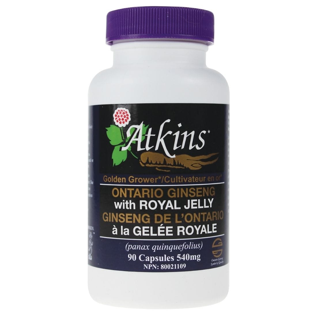 Atkins Ginseng Ontario Ginseng with Royal Jelly, 90 Capsules