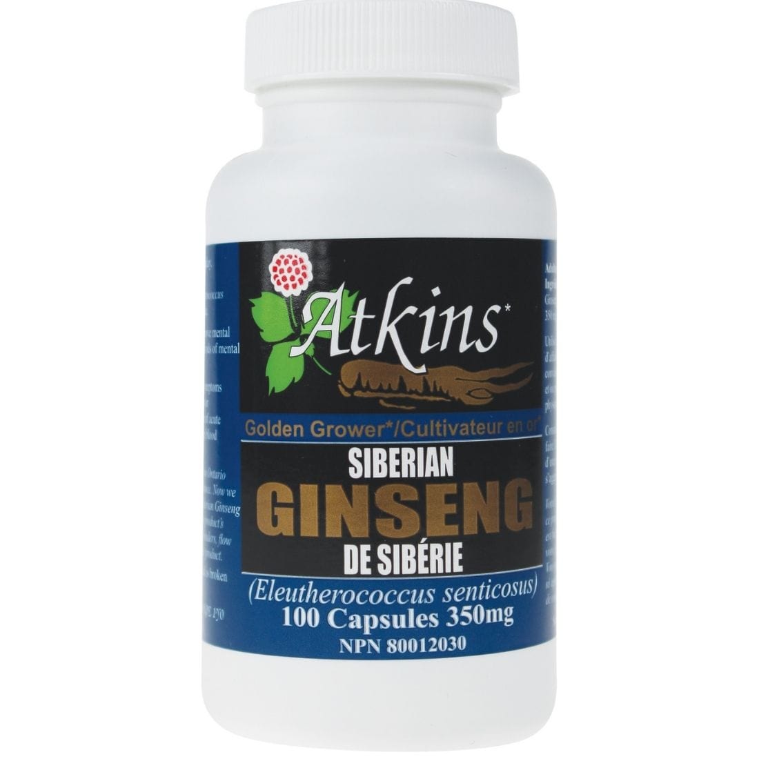 Atkins Ginseng 100% Siberian Ginseng, 100 Capsules