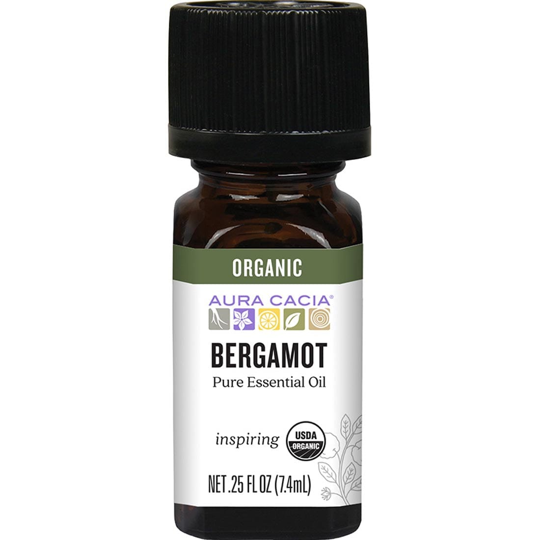 Aura Cacia Organic Bergamot Essential Oil, 7ml