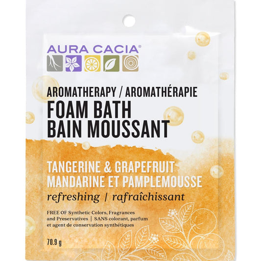 Aura Cacia Tangerine/Grapefruit Foam Bath, 6 Packs, 6 x 71g